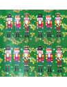 Tradineur - Pack de 4 Rollos de papel regalo - Diseño Soldados Cascanueces - Ideal para preparar los regalos navideños - 150 x 7