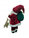Tradineur - Figura de Papá Noel, modelo Charles, poliéster y plástico, Santa Claus de pie, decoración festiva, adornos Navidad,