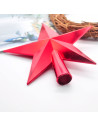 Tradineur - Estrella para punta de Árbol Navideño -  Diseño Clásico de 5 Puntas - Accesorio decorativo de Navidad - Color rojo -