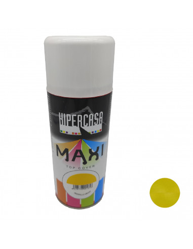 Hipercasa - Bote de pintura en spray color amarillo medio 400 ml, válido para multitud de superficies de interior y exterior