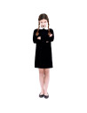 Tradineur - Disfraz infantil de Miércoles Addams, modelo Strange Girl sencillo, poliéster, incluye vestido, Halloween, carnaval,