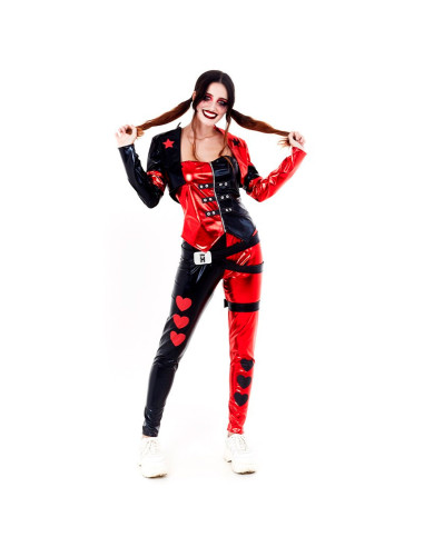 Tradineur - Disfraz de Bad Girl para Adultos - Fabricado en Poliéster - Incluye Top, Pantalón, Chaqueta y Cinturón - Ideal para