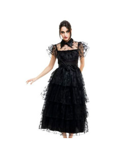 Tradineur - Disfraz de Gótica (Vestido) para Adultos - Fabricado en Poliéster - Incluye Vestido y Cinturón - Ideal para disfruta