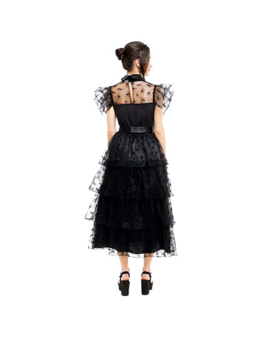 Tradineur - Disfraz de Gótica (Vestido) para Adultos - Fabricado en Poliéster - Incluye Vestido y Cinturón - Ideal para disfruta