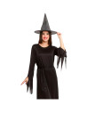 Tradineur - Disfraz de Bruja Negra para Adultos - Fabricado en Poliéster - Incluye Sombrero, Vestido y Cinturón - Ideal para dis