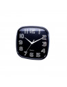 Tradineur - Reloj de pared analógico cuadrado 25 x 25 cm, números grandes, reloj clásico para cocina, sala de estar, dormitorio,