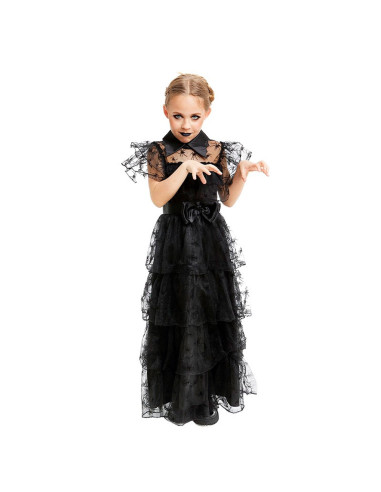 Tradineur - Disfraz de Gótica Infantil (Vestido) para Niños - Fabricado en Poliéster - Incluye Vestido y Cinturón - Ideal para d