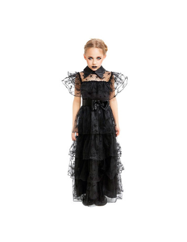 Tradineur - Disfraz de Gótica Infantil (Vestido) para Niños - Fabricado en Poliéster - Incluye Vestido y Cinturón - Ideal para d