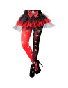 Tradineur - Pantis de pirata, negro y rojo, calaveras, 90% poliéster y 10% licra, complemento para disfraces, carnaval, Hallowee