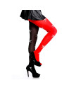Tradineur - Pantis de pirata, negro y rojo, calaveras, 90% poliéster y 10% licra, complemento para disfraces, carnaval, Hallowee
