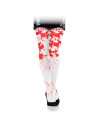 Tradineur - Pantis blancos con sangre, 90% poliéster y 10% licra, complemento para disfraz de enfermera, asesina, carnaval, Hall
