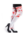 Tradineur - Pantis blancos con sangre, 90% poliéster y 10% licra, complemento para disfraz de enfermera, asesina, carnaval, Hall
