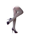 Tradineur - Pantis con rayas negras y blancas, 90% poliéster y 10% licra, complemento para disfraces, carnaval, Halloween, cospl
