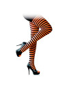 Tradineur - Pantis con rayas negras y naranjas, 90% poliéster y 10% licra, complemento para disfraces, carnaval, Halloween, cosp