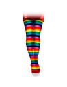 Tradineur - Pantis con rayas arco iris, 90% poliéster y 10% licra, complemento para disfraces, carnaval, Halloween, cosplay, fie
