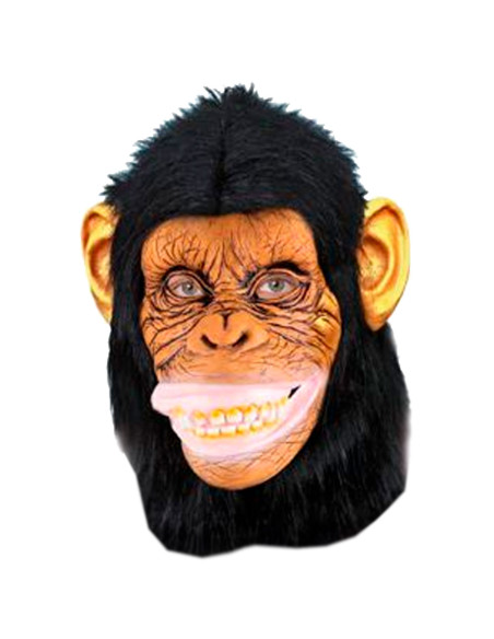 Tradineur - Máscara de Chimpancé - Fabricado en Látex - Complemento para disfraces -  Ideal para disfrutar de Halloween y carnav