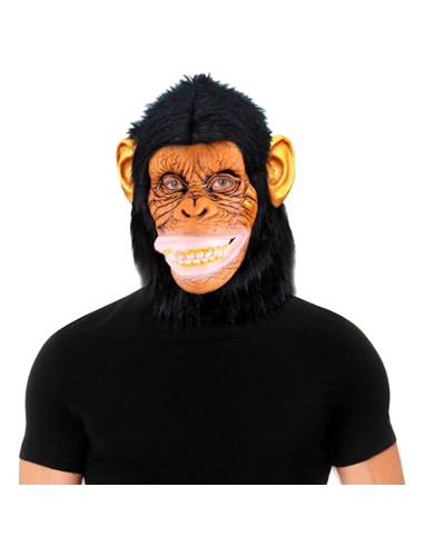 Tradineur - Máscara de Chimpancé - Fabricado en Látex - Complemento para disfraces -  Ideal para disfrutar de Halloween y carnav