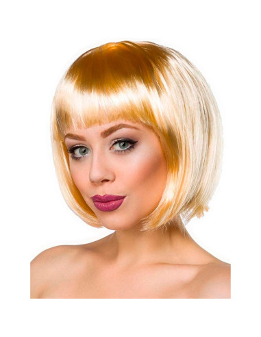 Tradineur - Peluca Bob rubia para mujer, fibra sintética, complemento para disfraz de carnaval, Halloween, cosplay, fiestas (Adu