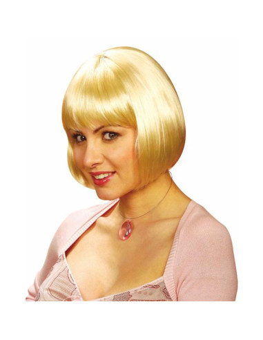 Tradineur - Peluca Bob rubia para mujer, fibra sintética, complemento para disfraz de carnaval, Halloween, cosplay, fiestas (Adu