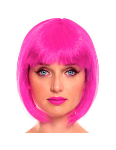 Tradineur - Peluca Bob fucsia para mujer, fibra sintética, complemento para disfraz de carnaval, Halloween, cosplay, fiestas (Ad