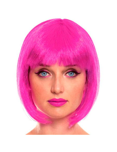 Tradineur - Peluca Bob fucsia para mujer, fibra sintética, complemento para disfraz de carnaval, Halloween, cosplay, fiestas (Ad