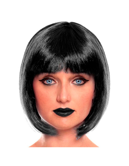 Tradineur - Peluca Bob morena para mujer, fibra sintética, complemento para disfraz de carnaval, Halloween, cosplay, fiestas (Ad