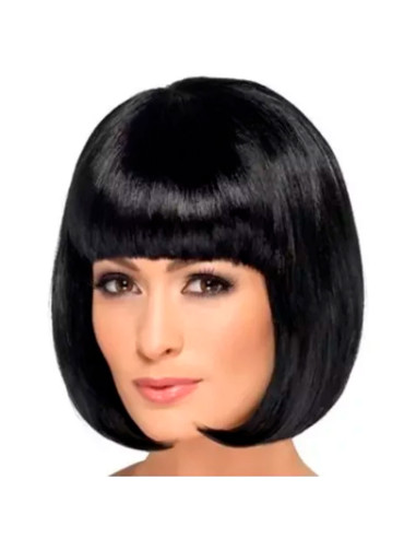 Tradineur - Peluca Bob morena para mujer, fibra sintética, complemento para disfraz de carnaval, Halloween, cosplay, fiestas (Ad
