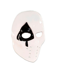 Tradineur - Máscara de asesino Póker - Fabricado en Plástico - Complemento para disfraces -  Ideal para disfrutar de Halloween y