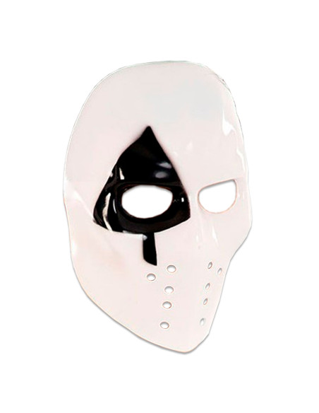 Tradineur - Máscara de asesino Póker - Fabricado en Plástico - Complemento para disfraces -  Ideal para disfrutar de Halloween y