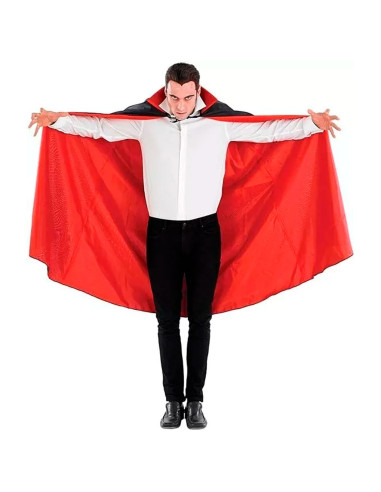 Tradineur - Capa de vampiro para adultos de 140 cm - Fabricado en poliéster - Ideal para disfrutar de Halloween y carnaval - Col