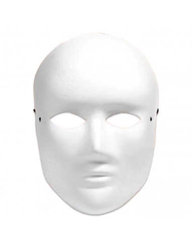 Tradineur - Pack de 4 Máscaras Blancas para Halloween - Fabricado en Plástico - Complemento para Disfraces - Talla Unica