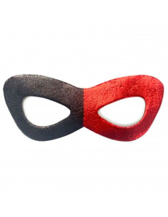Tradineur - Antifaz bicolor para Carnaval - Complemento para carnaval, Halloween y celebraciones - Color Negro / Rojo