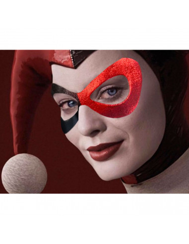 Tradineur - Antifaz bicolor para Carnaval - Complemento para carnaval, Halloween y celebraciones - Color Negro / Rojo