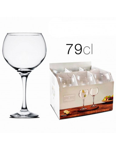 Tradineur - Set de 6 copas de cristal, modelo Ambassador, servir cubatas, cócteles, champán, elegantes, aptas para lavavajillas
