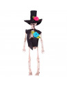 Tradineur - Pack de 2 Esqueletos vestidos de novios - Adorno para Halloween - Fabricado en plástico - Vestidos de Negro con Flor