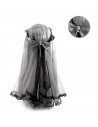 Tradineur - Velo de novia muerta con lazo, poliéster, complemento para disfraz de carnaval, Halloween, cosplay, fiestas temática