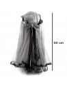 Tradineur - Velo de novia muerta con lazo, poliéster, complemento para disfraz de carnaval, Halloween, cosplay, fiestas temática