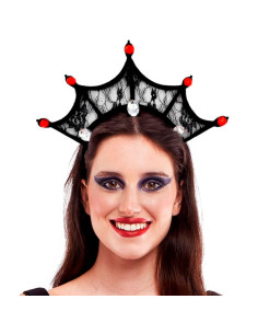 Tradineur - Diadema de reina malvada, poliéster y plástico, complemento para disfraces de carnaval, Halloween, cosplay, fiestas