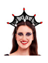 Tradineur - Diadema de reina malvada, poliéster y plástico, complemento para disfraces de carnaval, Halloween, cosplay, fiestas