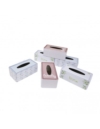 Tradineur - Caja de pañuelos de papel recargable, metalica, colores aleatorios, dispensador de panuelos de papel