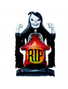 Tradineur - Globo de muerte con base ancha, plástico, colocación de pie, decoración de interior, carnaval, Halloween, fiestas -