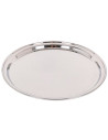 Tradineur - Bandeja redonda para servir, acero inoxidable, llevar comidas y bebidas, camarero, bares, restaurantes, hogar, diseñ