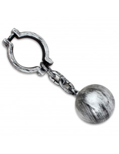 Tradineur - Bola de preso con grillete, plástico, complemento para disfraz de prisionero, carnaval, Halloween, cosplay, fiestas