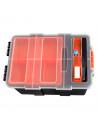 Tradineur - Caja organizadora con bandeja interior de 5 compartimentos, polipropileno, almacenamiento de herramientas, tornillos
