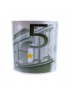 Tradineur - Hucha metálica tamaño xl, euros, colores surtidos, hucha de lata, hucha cilindrica, 15,5 x 16 cm