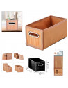 Tradineur - Organizador plegable de bambú con asa, cajón apilable, ordenación, ropa, armario, almacenamiento, productos de aseo,