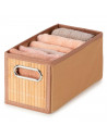 Tradineur - Organizador plegable de bambú con asa, cajón apilable, ordenación, ropa, armario, almacenamiento, productos de aseo,