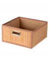Tradineur - Organizador plegable de bambú con asa, cajón apilable, ordenación, ropa, armario, almacenamiento, productos de aseo,