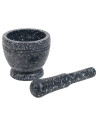 Tradineur - Mortero efecto Granito - Fabricado en Plástico -  Mortero manual de cocina para moler ajo, especias y hierbas - Ø 11