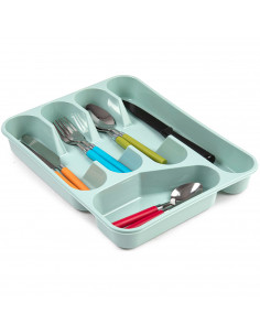Tradineur - Cubertero Color Pastel - Fabricado en Plástico - Recipiente para ordenación y almacenamiento de cubertería - 4,7 x 2
